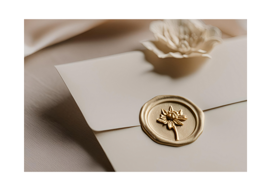 Papeterie de mariage avec cachet en cire